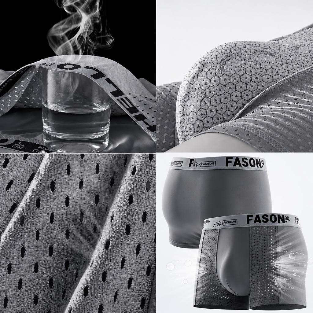 Fashion Thinking Life Men's Performance Boxer Briefs – Breathable Soft Mesh Comfort Fit